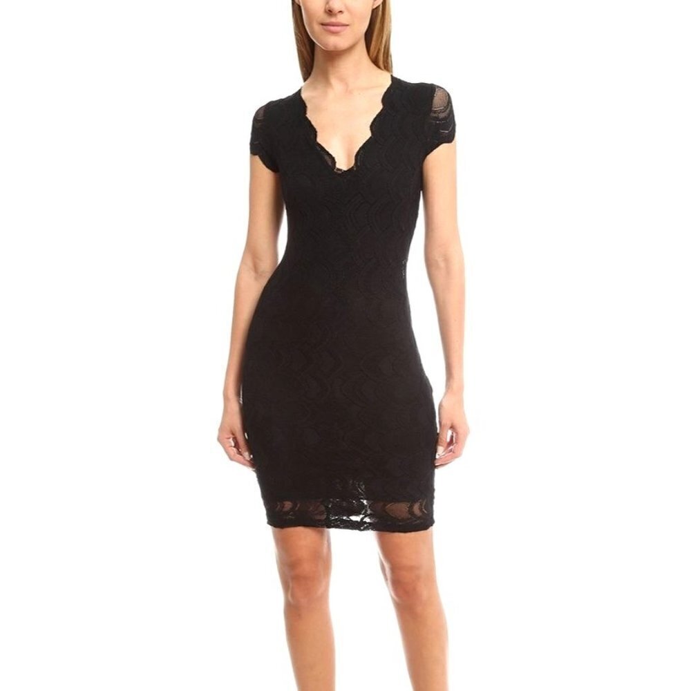 Nightcap Victorian Dress Women XS Black V Neck Short Sleeve Lace Whimsigoth